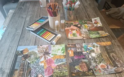 Ateliers collages intuitifs adultes et enfants avec Christine